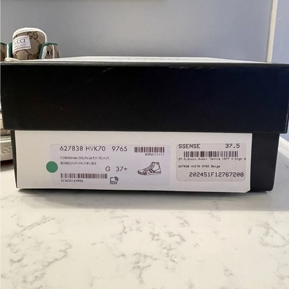 SOLD Gucci TENNIS 1977 HIGH TOP SNEAKER Women’s size 7.5 w/ full set - Picture 6 of 8